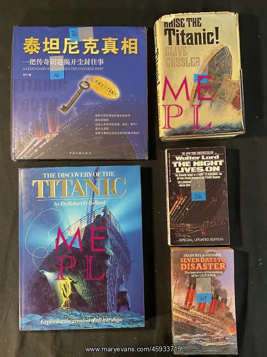 : White Star Line, RMS Titanic - five book covers : White Star Line, RMS Titanic - five book covers