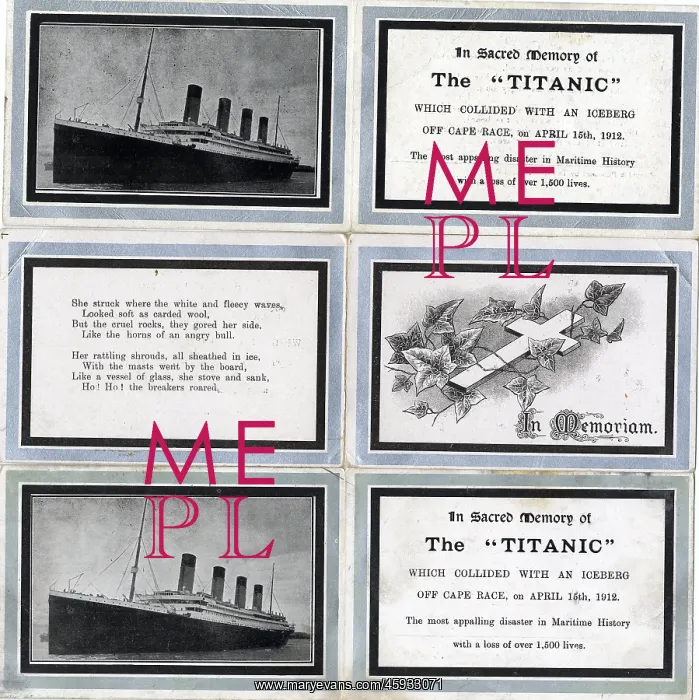 : White Star Line, RMS Titanic - folding postcards : White Star Line, RMS Titanic - folding postcards