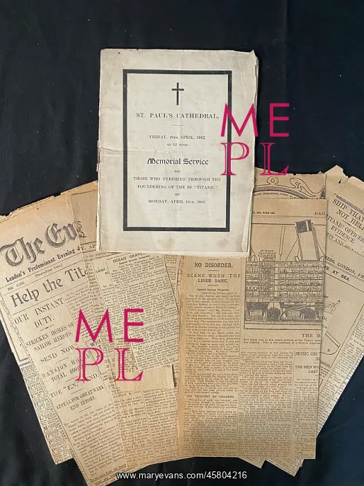 : White Star Line, RMS Titanic - memorial service programme : White Star Line, RMS Titanic - memorial service programme
