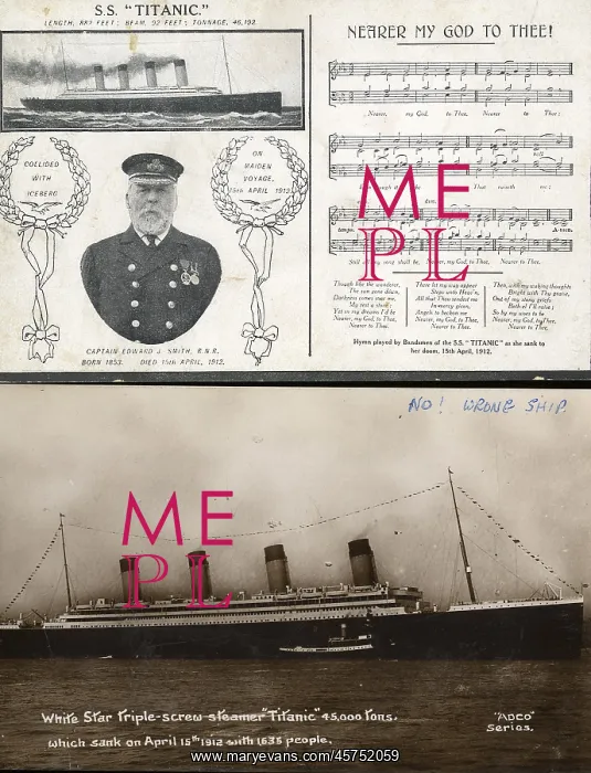 : White Star Line, RMS Titanic - two postcards : White Star Line, RMS Titanic - two postcards