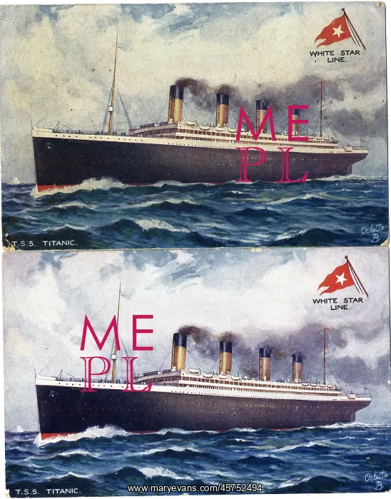 : White Star Line, RMS Titanic - two postcards : White Star Line, RMS Titanic - two postcards