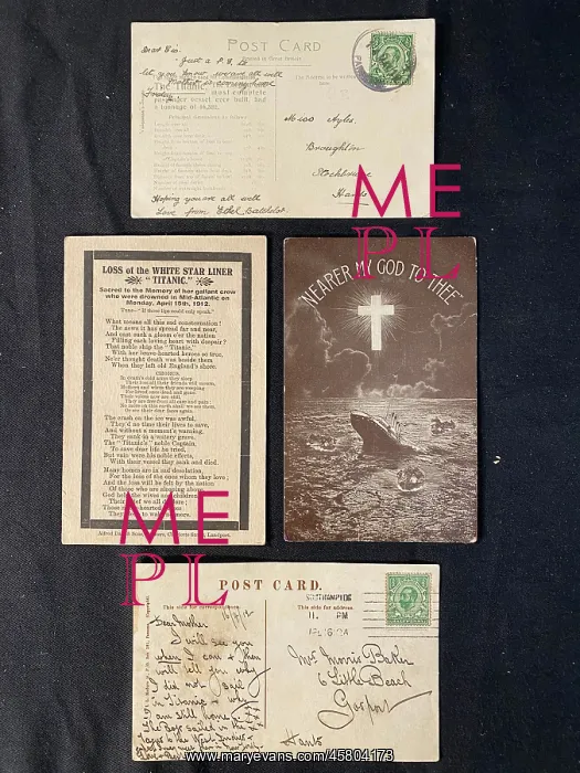: White Star Line, RMS Titanic - four postcards : White Star Line, RMS Titanic - four postcards