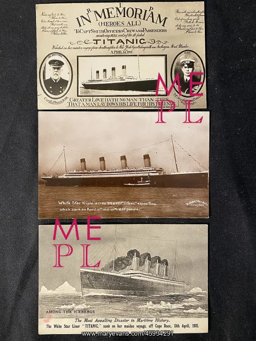 : White Star Line, RMS Titanic - three postcards : White Star Line, RMS Titanic - three postcards