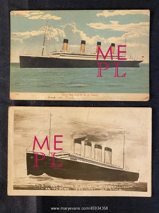 : White Star Line, RMS Titanic - two postcards : White Star Line, RMS Titanic - two postcards