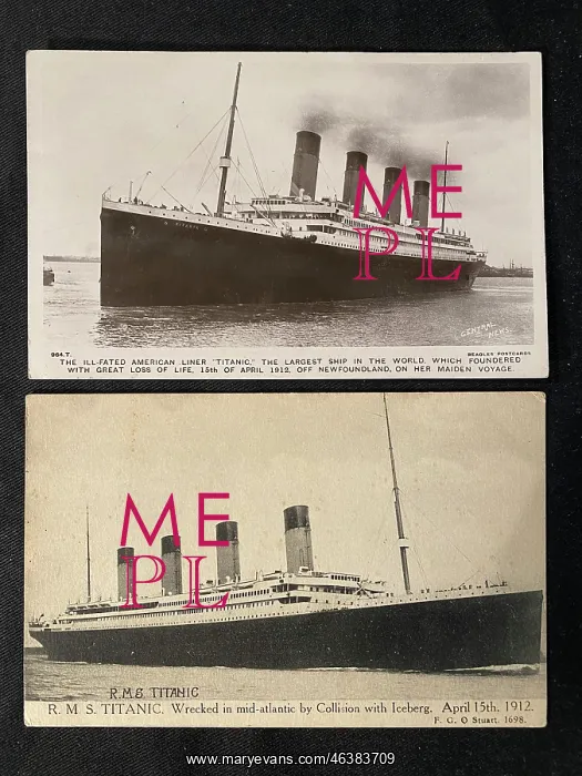 : White Star Line, RMS Titanic - two postcards : White Star Line, RMS Titanic - two postcards