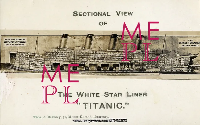 : White Star Line, RMS Titanic - sectional view : White Star Line, RMS Titanic - sectional view