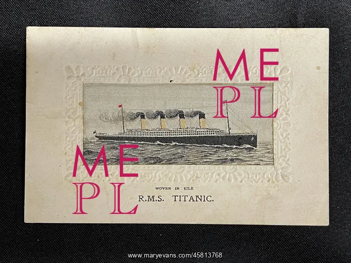 : White Star Line, RMS Titanic, silk postcard : White Star Line, RMS Titanic, silk postcard