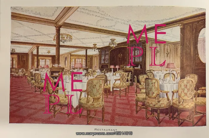  : White Star Line, RMS Titanic, view of B Deck restaurant