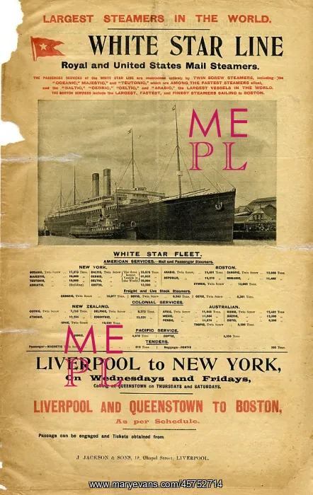 : White Star Line, Royal and US Mail Steamers : White Star Line, Royal and US Mail Steamers