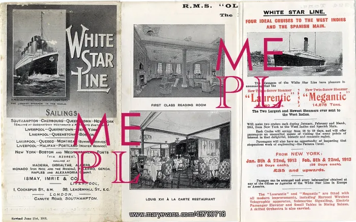 : White Star Line, Sailings : White Star Line, Sailings