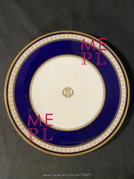 : White Star Line - Spode cobalt blue and gilt dinner plate : White Star Line - Spode cobalt blue and gilt dinner plate
