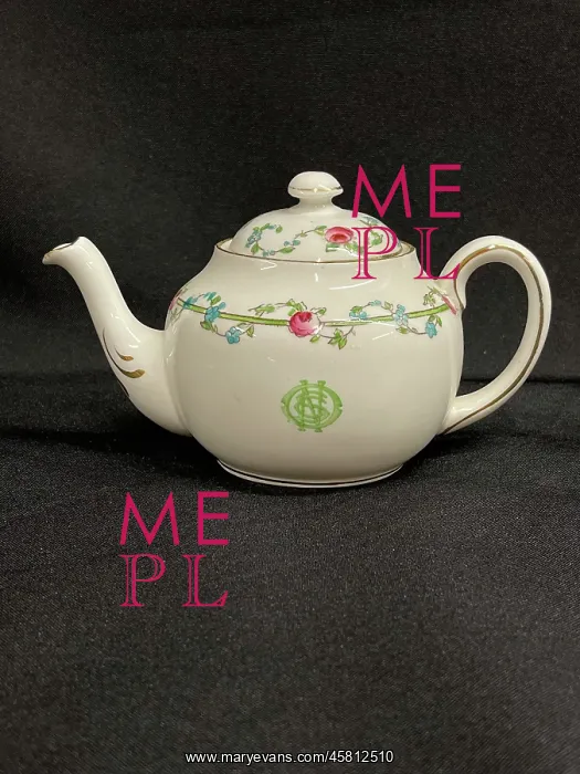 : White Star Line, Stonier OSNC Rose pattern teapot : White Star Line, Stonier OSNC Rose pattern teapot