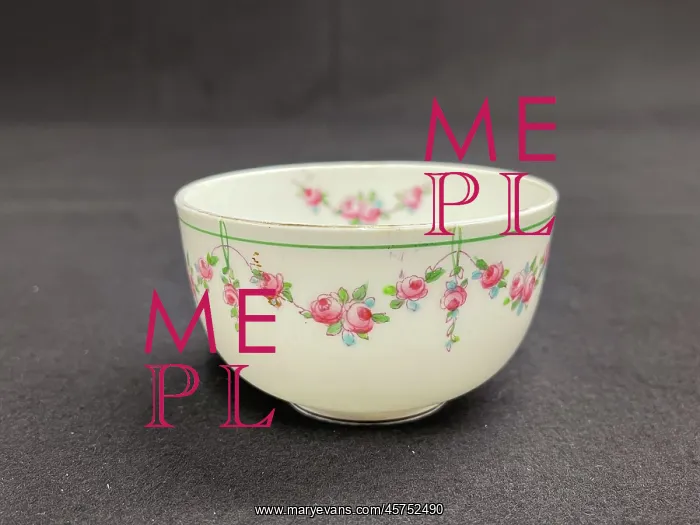 : White Star Line, Stonier rose pattern sugar bowl : White Star Line, Stonier rose pattern sugar bowl