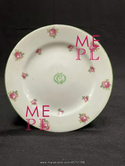 : White Star Line, Stonier rose pattern tea plate : White Star Line, Stonier rose pattern tea plate