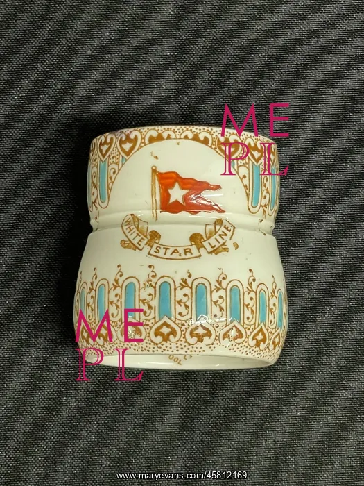 : White Star Line, Stonier Wisteria pattern egg cup : White Star Line, Stonier Wisteria pattern egg cup