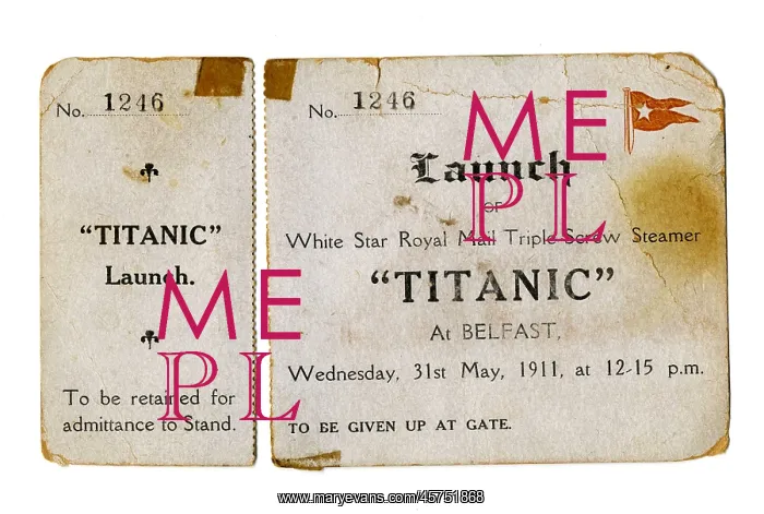 : White Star Line, ticket to the launch of the Titanic : White Star Line, ticket to the launch of the Titanic