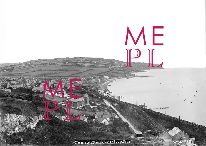 : Whitehead - a panoramic view of the town and the bay showing blackhead : Whitehead - a panoramic view of the town and the bay showing blackhead