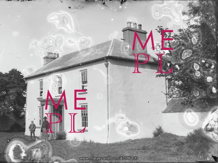: Whitewashed Georgian house in Mid or South Wales : Whitewashed Georgian house in Mid or South Wales