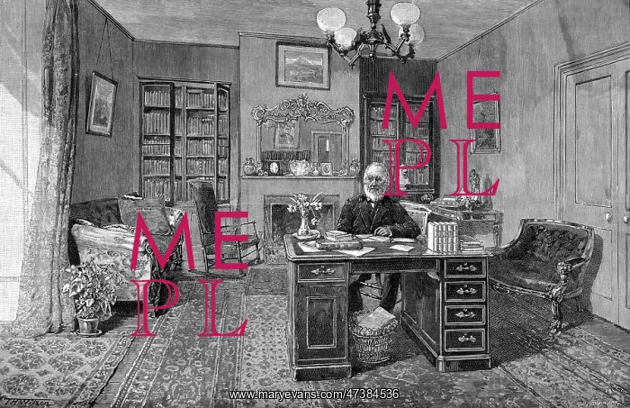  : WHITTIER. JOHN GREENLEAF WHITTIER American poet in his study in 1892