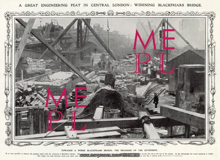 : Widening of Blackfriars Bridge, London 1908 : Widening of Blackfriars Bridge, London 1908