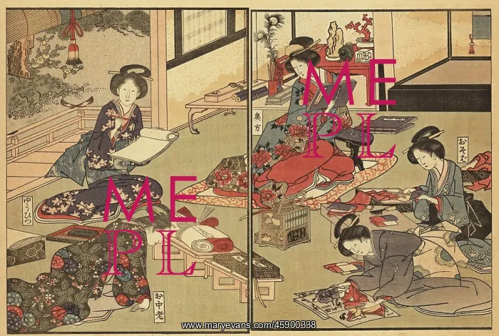 : Wife of the elite samurai class relaxing : Wife of the elite samurai class relaxing