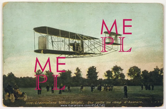 : Wilbur Wright making a demonstration flight at Auvours - 190 : Wilbur Wright making a demonstration flight at Auvours - 190