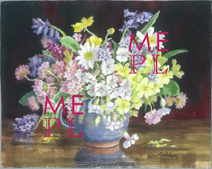 : Wild flowers in a blue jug : Wild flowers in a blue jug