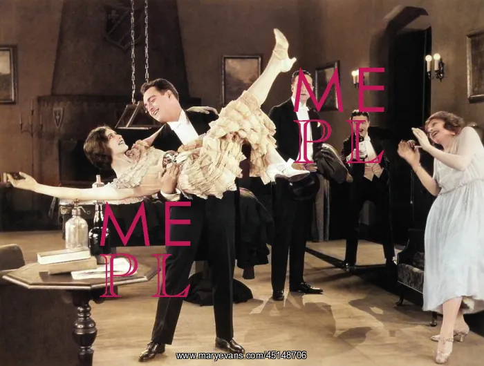 : Wild Party with Woman Flapper Turned Upside-Down : Wild Party with Woman Flapper Turned Upside-Down