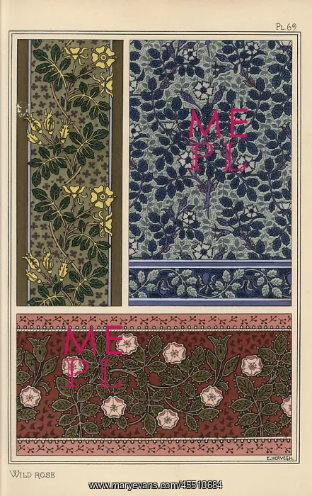 : Wild rose in art nouveau patterns : Wild rose in art nouveau patterns