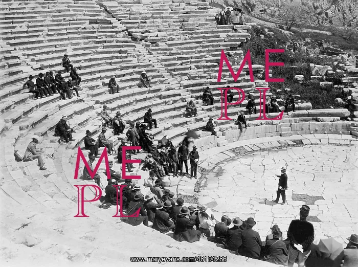 : Wilhelm Doerpfeld during a presentation in Delphi, 1909 : Wilhelm Doerpfeld during a presentation in Delphi, 1909