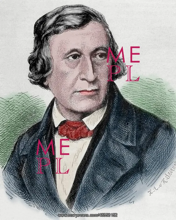 : Wilhelm Grimm (1786-1859). German author. Portrait. Engravin : Wilhelm Grimm (1786-1859). German author. Portrait. Engravin