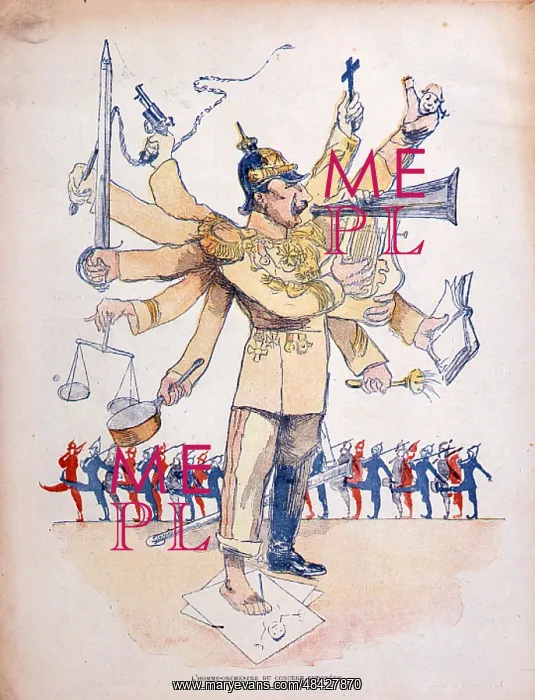 : Wilhelm II, Emperor of Germany depicted as a one-man : Wilhelm II, Emperor of Germany depicted as a one-man