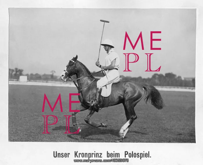 : Wilhelm II as a polo player, around 1880 : Wilhelm II as a polo player, around 1880