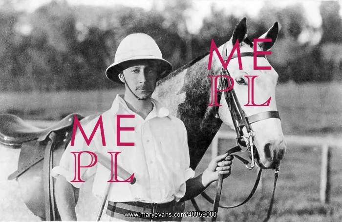 : Wilhelm II as a polo player, around 1880 : Wilhelm II as a polo player, around 1880