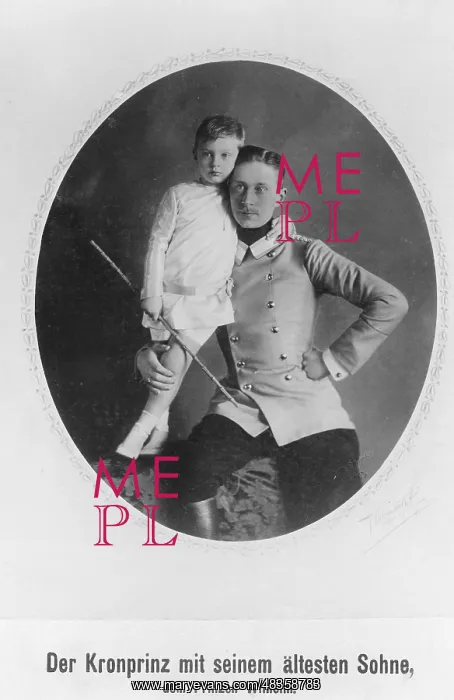 : Wilhelm of Prussia with his oldest son, 1910 : Wilhelm of Prussia with his oldest son, 1910
