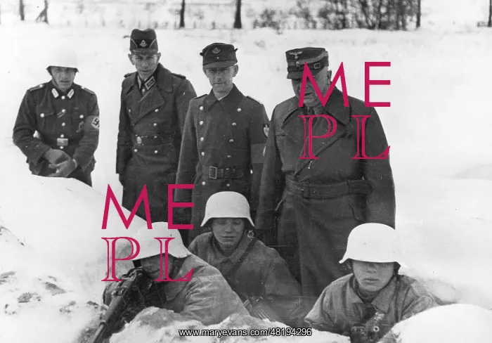 : Wilhelm Schepmann and Denker with members of the RAD, 1945 : Wilhelm Schepmann and Denker with members of the RAD, 1945