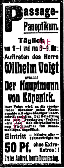 : Wilhelm Voigt : Wilhelm Voigt