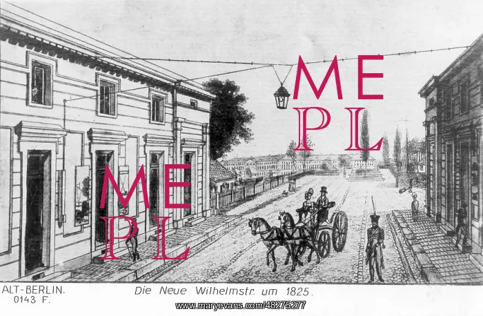 : Wilhelmstrasse in Berlin, around 1825 : Wilhelmstrasse in Berlin, around 1825