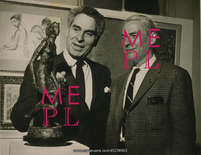 : Willem de Kooning (1904-1997) examining ? : Willem de Kooning (1904-1997) examining ?