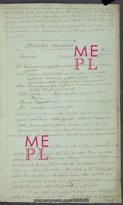  : William Bartram's letter to Robert Barclay, 1788