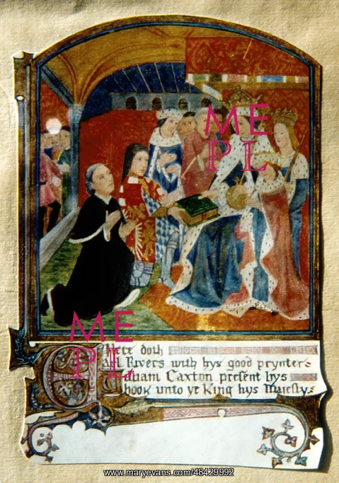 : William Caxton (c1422-91) English printer, presenting : William Caxton (c1422-91) English printer, presenting