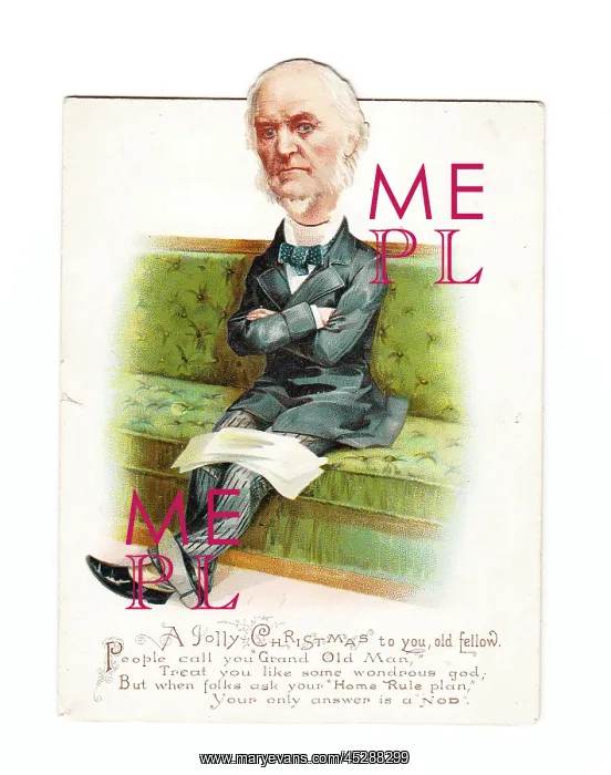 : William Ewart Gladstone on a movable Christmas card : William Ewart Gladstone on a movable Christmas card