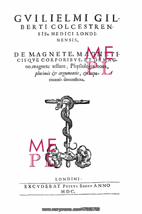 : William Gilbert, De Magnete, Title Page, 1600 : William Gilbert, De Magnete, Title Page, 1600