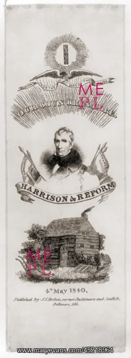 : William Henry Harrison campaign ribbon 1840. ? : William Henry Harrison campaign ribbon 1840. ?