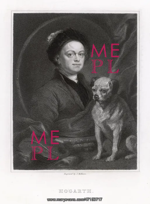 : William Hogarth, artist, with his dog : William Hogarth, artist, with his dog