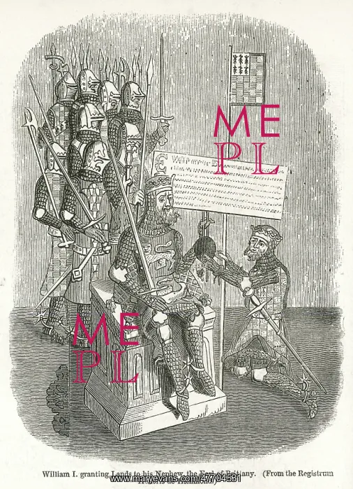 : William I granting land to Earl of Brittany : William I granting land to Earl of Brittany