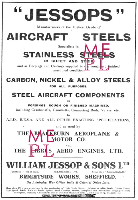 : William Jessop Aircraft Steels : William Jessop Aircraft Steels