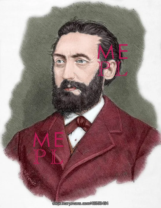 : William of Kardorff (1828-1907). Engraving. Colored : William of Kardorff (1828-1907). Engraving. Colored