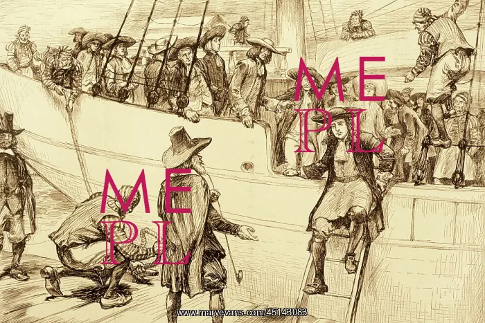 : William Penn Arriving by Sailing Ship Harpers : William Penn Arriving by Sailing Ship Harpers