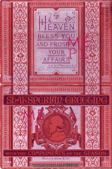 : William Shakespeare on a Christmas card : William Shakespeare on a Christmas card